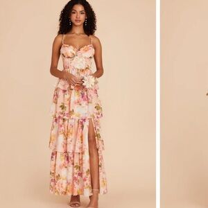 Birdy Grey Coral Sunset Peonies Maxi Dress 2X